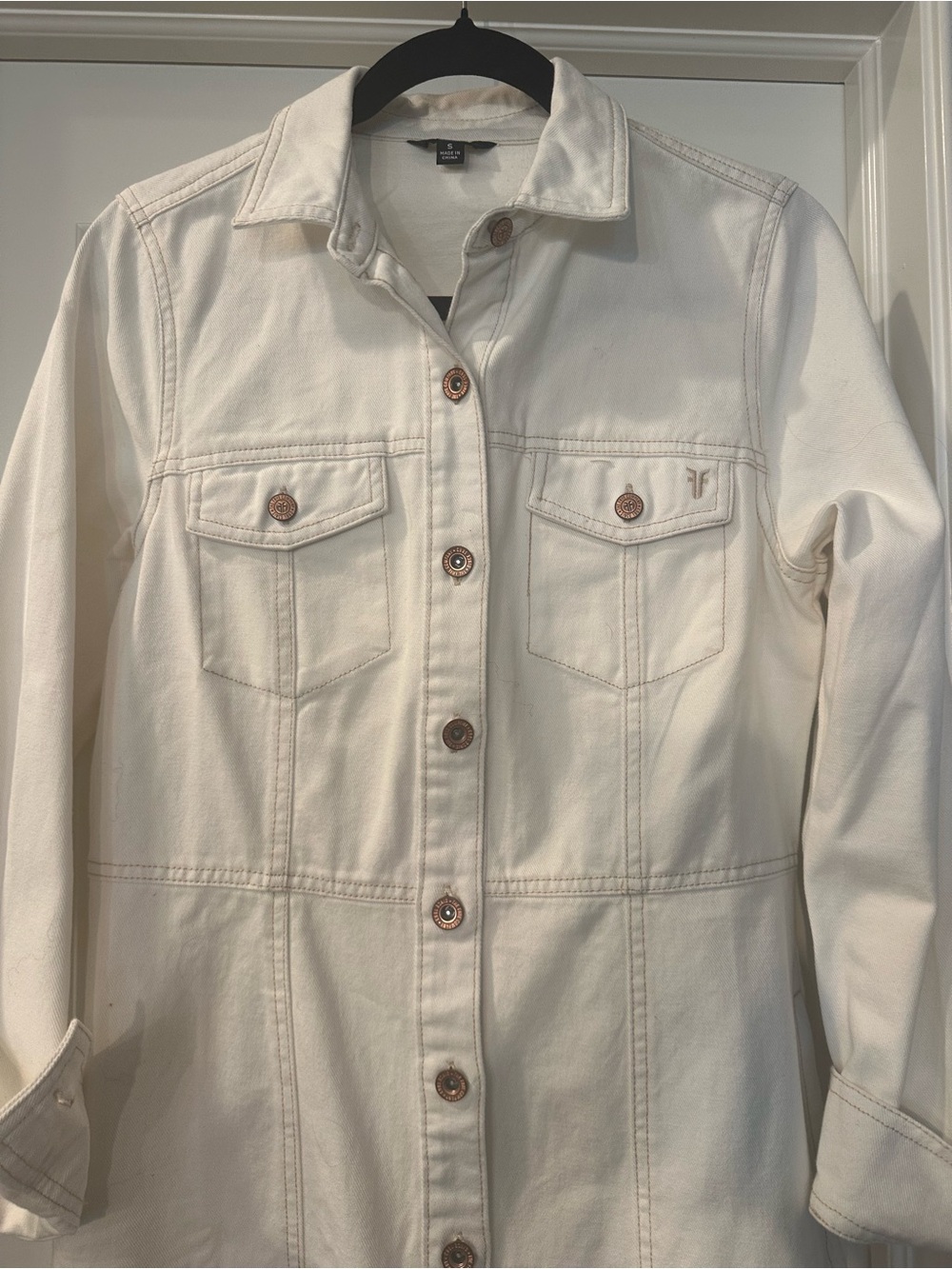 Women’s Frye  Cream Button-Front Utility Jean dress